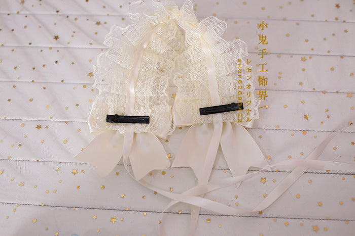 Soft Girl Sweet Lolita Headband White Lace Hair Accessory Versatile Kc Hair Ornament Dark Gothic
