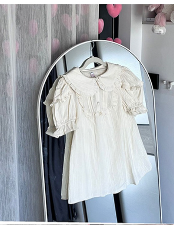 Sakurada Fawn - Plus Size Lolita Shirt Solid Color - Short Sleeve Blouse Innerwear