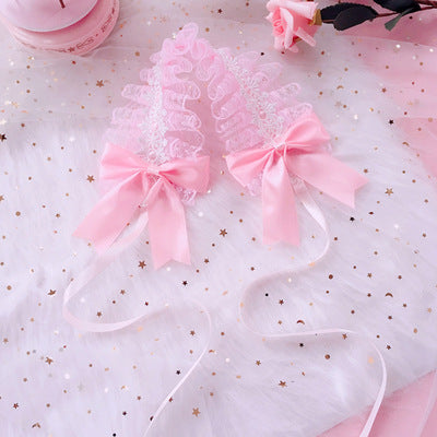 Soft Girl Sweet Lolita Headband White Lace Hair Accessory Versatile Kc Hair Ornament Dark Gothic