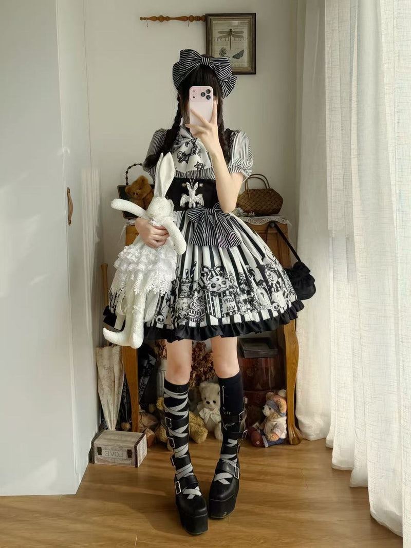 Strange Christmas Gothic Lolita set detail 9