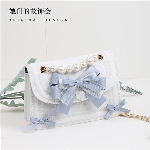 Lolita Bag for Women 2022 New Kuromi Cinnamoroll Lace Original Handmade JK Bag Pearl Handbag