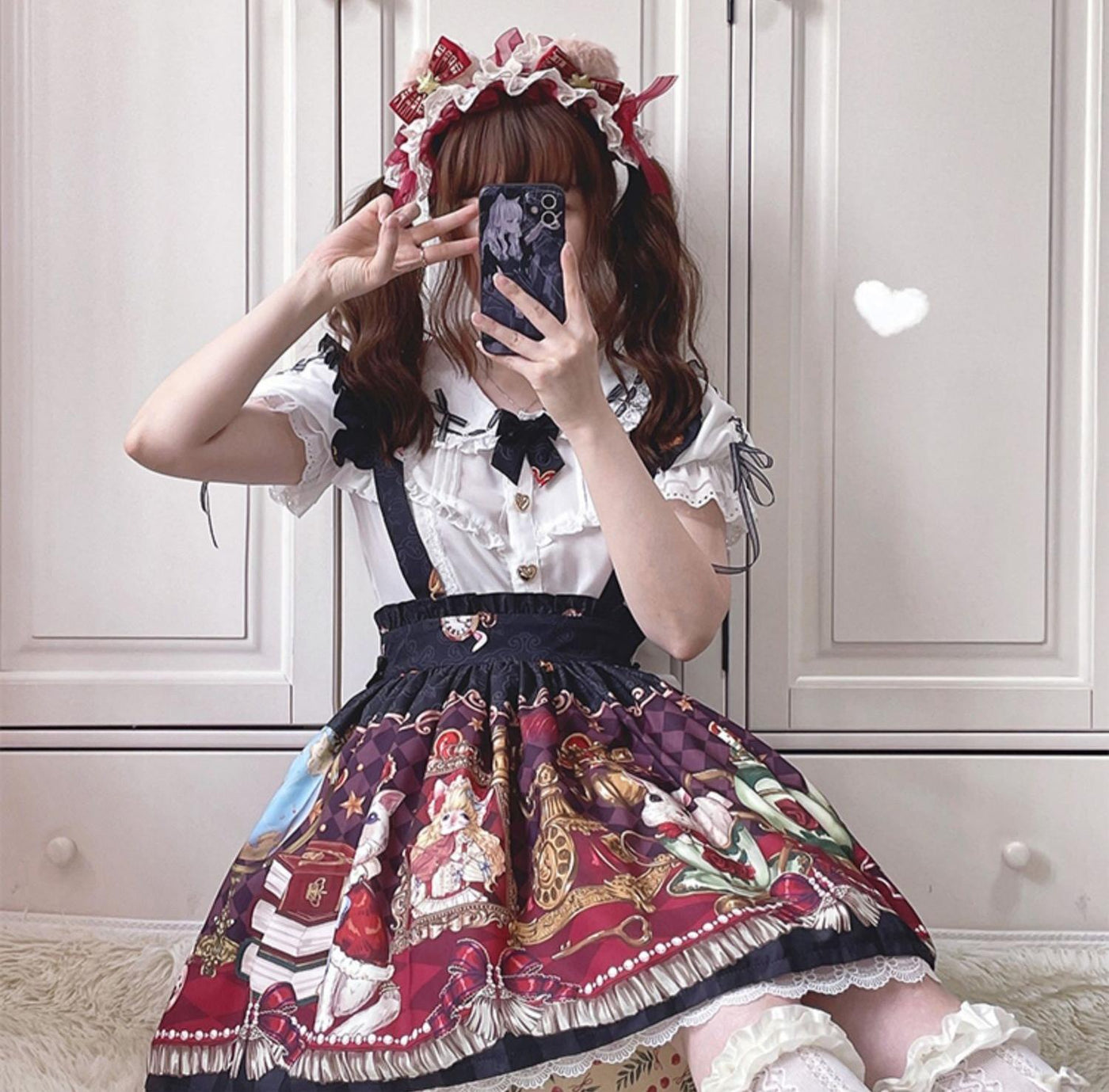 OCELOT - Crown Bear - Kawaii Lolita SK Daily Chiffon Skirt