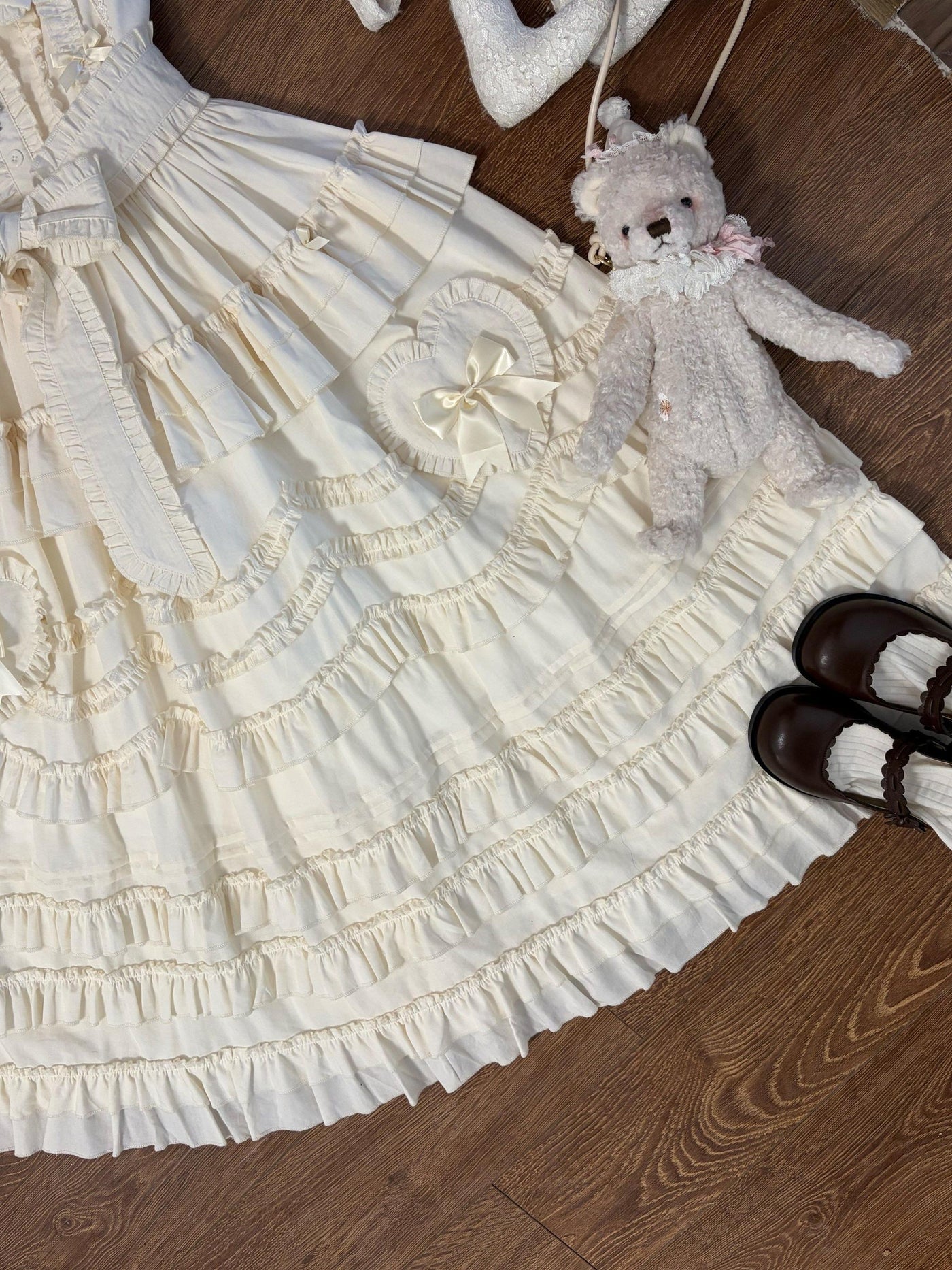 Sugar Girl - Loveheart - Solid Classic Lolita JSK Dress, Tiered Hem