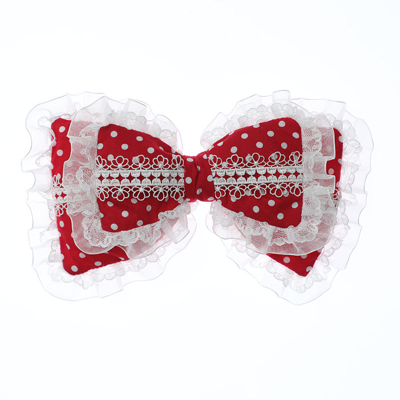 Handmade Lolita Big Bow Hairpin - Lace Comic/Tea Party KC - Lolita Fetch