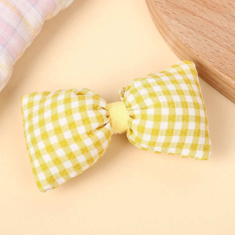 Handmade - Padded Gingham Bow - Brooch or Craft Accent - detail view 20