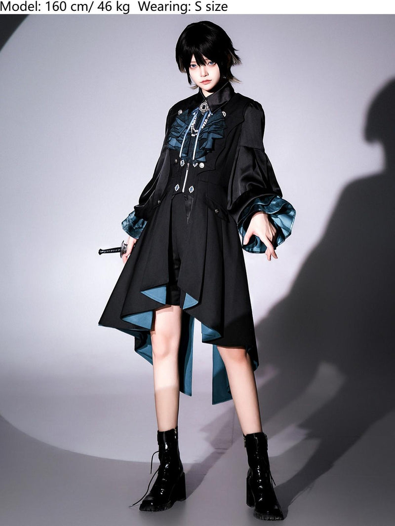 Designer's Gift - Mystique Melody - Ouji Lolita Irregular Shirt and Long Vest Set