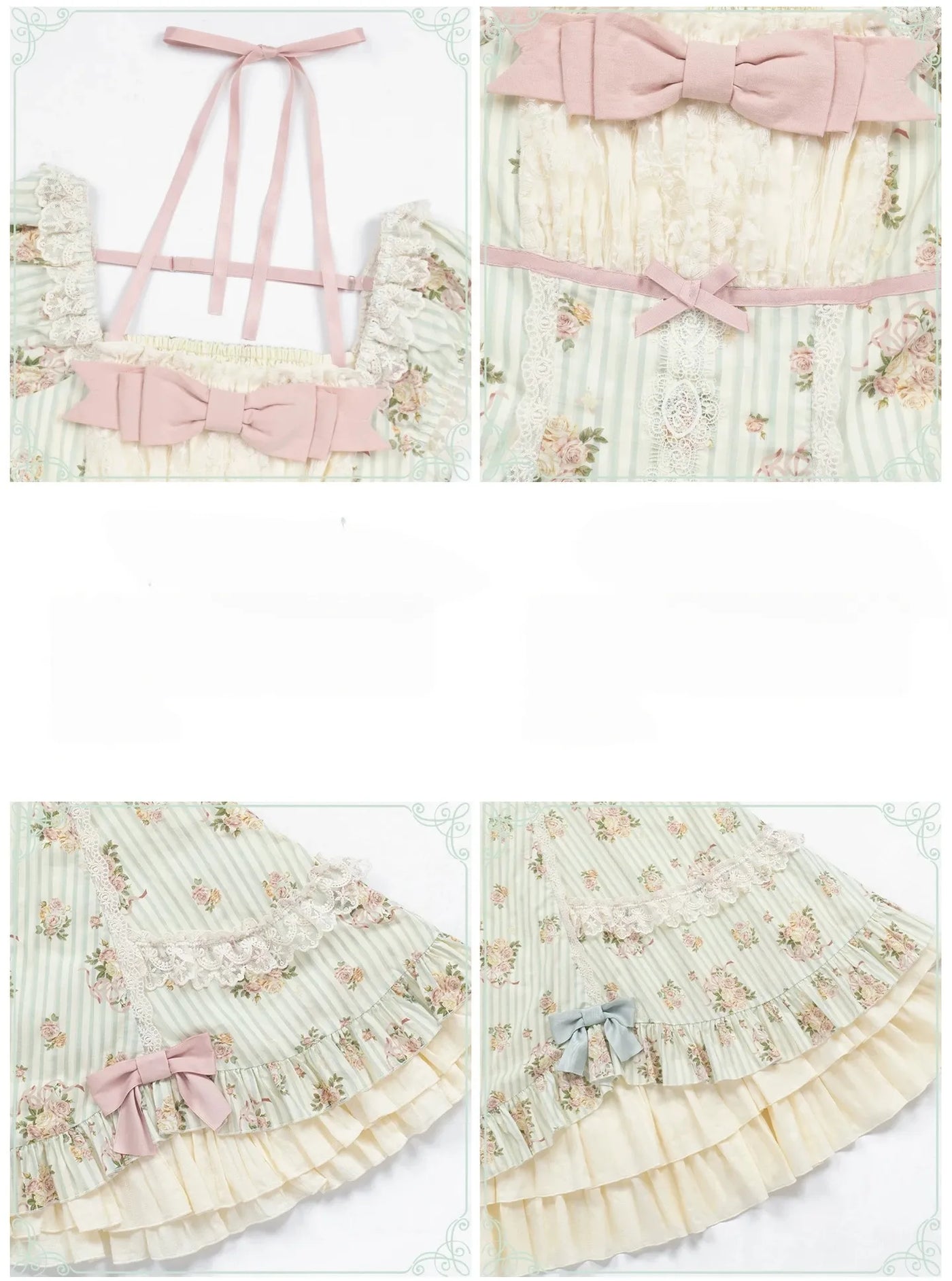 With PUJI - Meeting Austen - Cotton Classic Lolita Rose Printed OP Dress