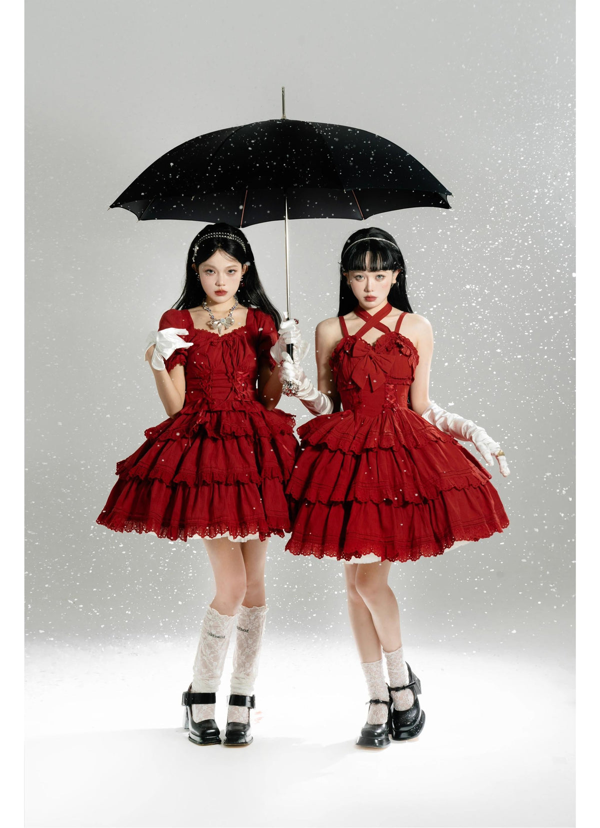 MEEKWIND - Miss Flora - Cotton Sweet Lolita OP and JSK dress options with tiered lace skirts - product detail 6