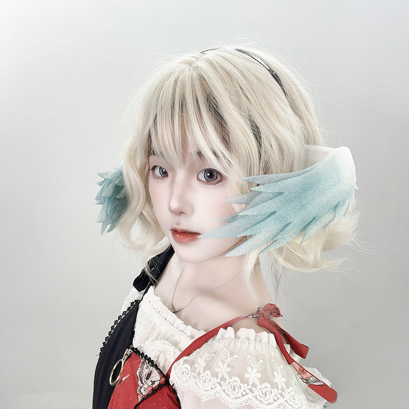 SundayRobin Ear FeatherCosProps 2DLoGirl Hair Accessories Star Iron Comic Exhibition Angel Ear Feather Headwear