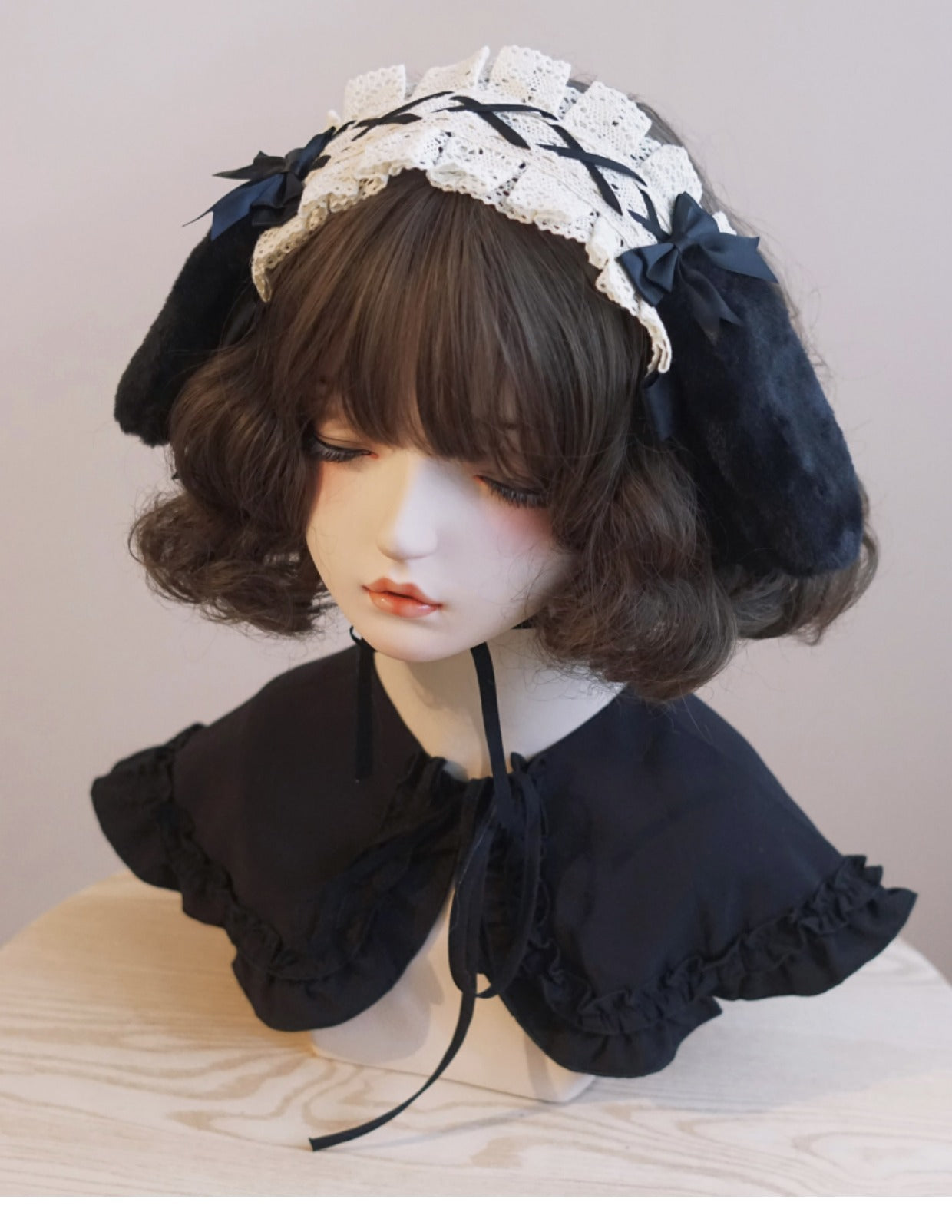 Original Handmade Drop Ear Rabbit Bunny Ear Ruffle Hairband Cotton Linen Japanese Korean Lolita