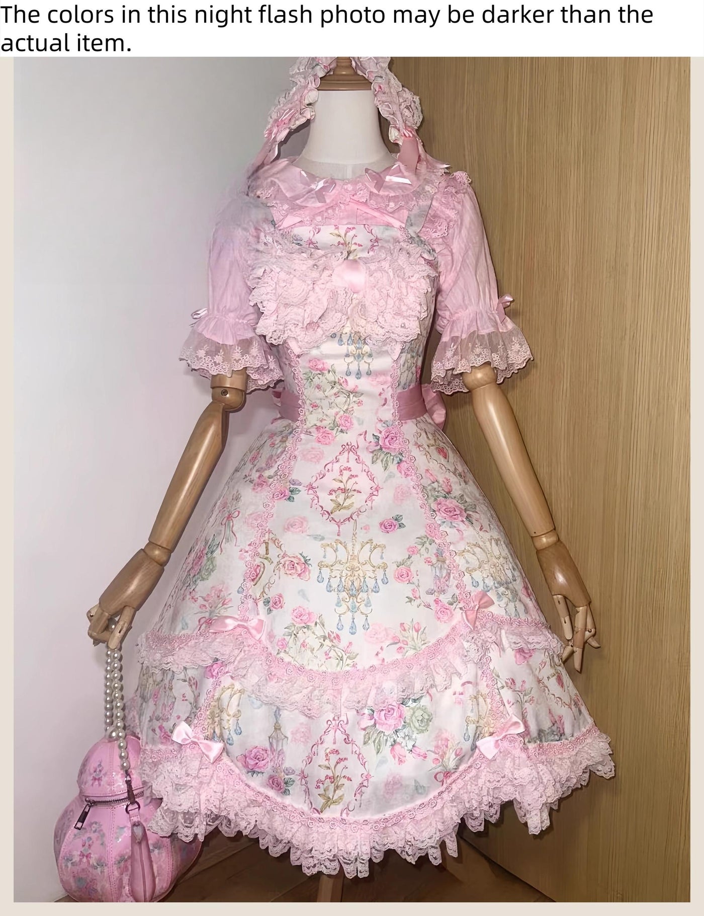 TaTaTa Lolita - Spring 2025 - Floral Old School Lolita JSK Dress, Lace Trims