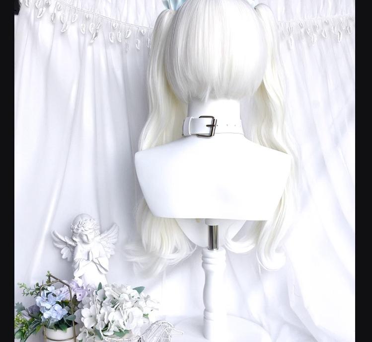 Sinwavy - White Gothic Lolita Wig - Roman Curls & Long Wavy Wig