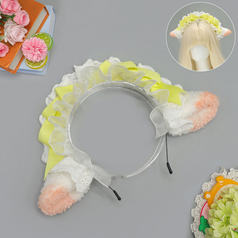 Lolita KC Little Sheep Ear Headband Comic Exhibition Party Maid Style Costume Props Maid Cosplay Sheep Ear Hair Accessories