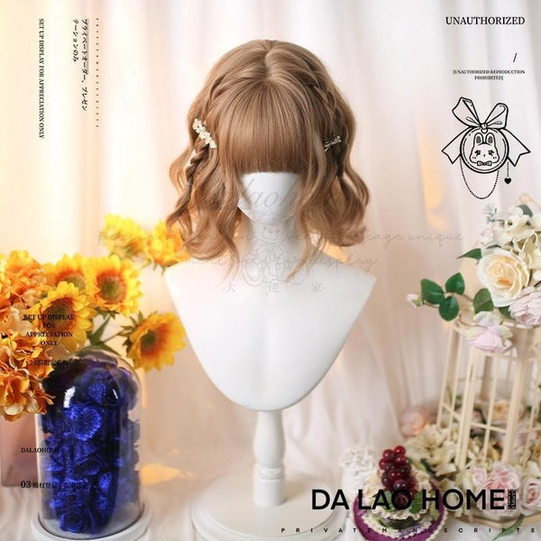 Dalao Home - Kawaii Short Curly Lolita Wig with - Bangs Wig