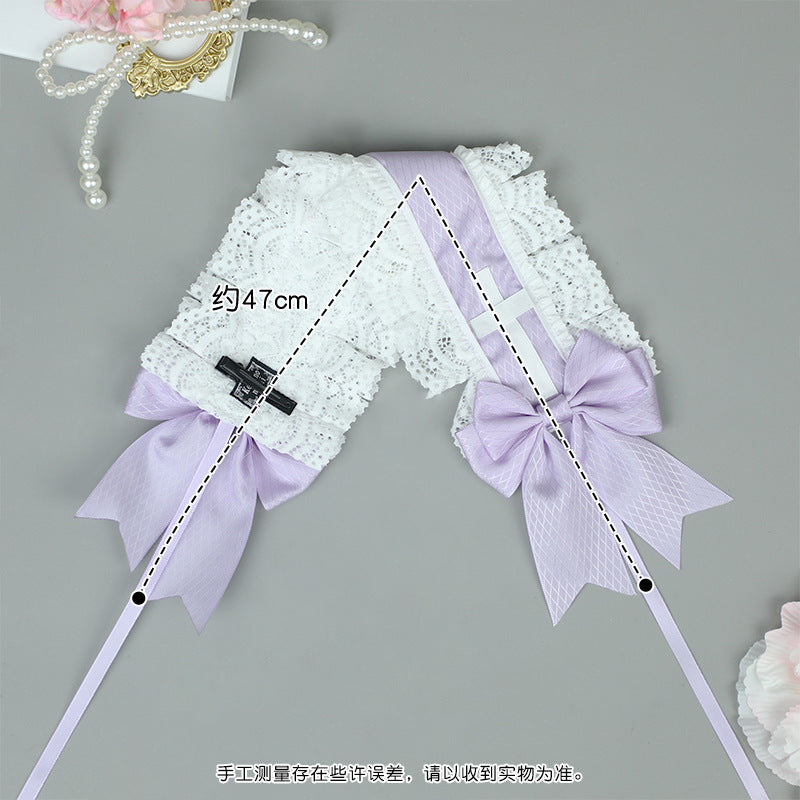 Lolita Bow Lace Hairband - Handmade Cute Anime Girl Hair Clip