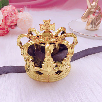 Lolita Crown Hair Accessories Gorgeous Rose Crown Hairband Headdress Golden Crown Hair Clip COS Crown Headdress