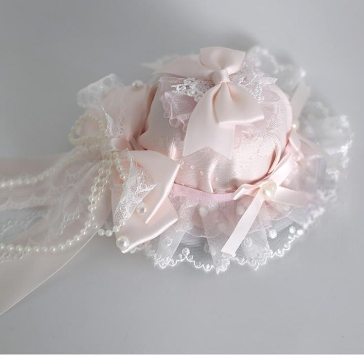 Xiaogui - Sweet Lolita Headwear Set - BNT/Hat/Headband/Cuffs With Lace Headwear