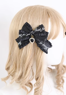 Xiaogui - Sweet Lolita Ribbon Bow Hair Clips - Headwear
