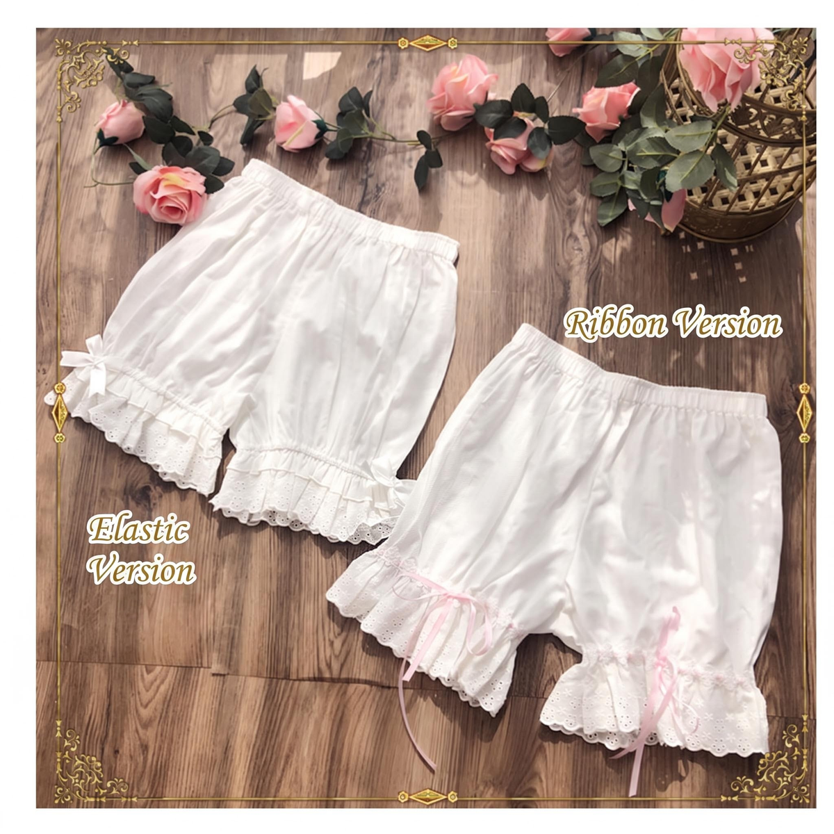 Candy Sweet - Elastic Waist - Cotton bloomers with ruffled leg hems - product detail 5