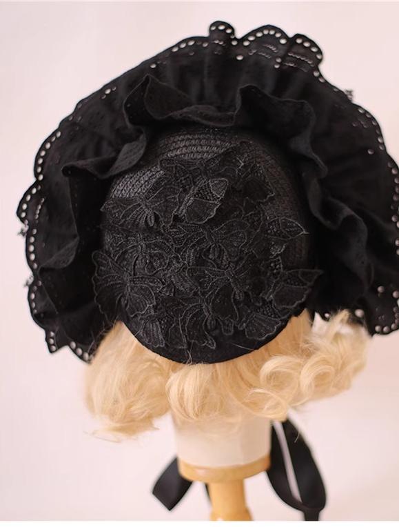 Xiaogui - Classic Lolita Bonnet Lace Elegant - Lolita Hat Headwear