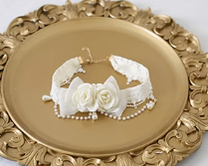 Xiaogui - Elegant Lolita Lace Camellia - Necklace Neckwear