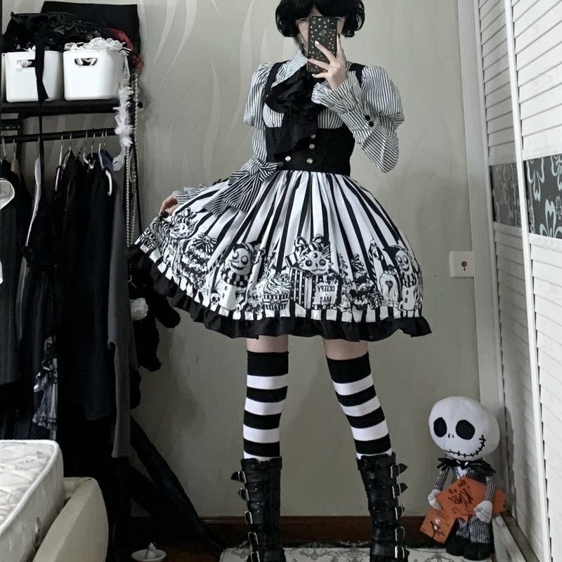 Doll and Bear - Strange Christmas - Long-Sleeve Gothic Lolita JSK Set - product detail 8