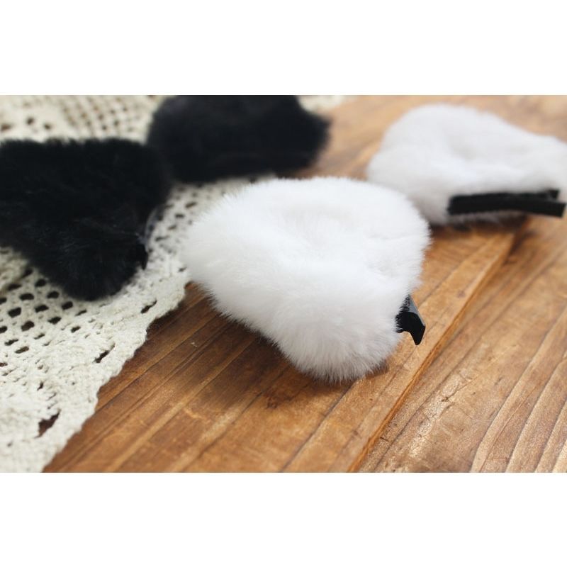Fluffy Lolita Daily Hair Accessories Cat Ear Headwear Cute Plush Sweet Hair Clips for Women Lolita Side Clips