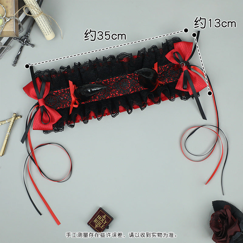 Halloween Lolita Gothic Luxurious Hairband Versatile Cosplay Headwear Japanese Style Girl Hair Accessories Dark Hair Clip - Lolita Fetch