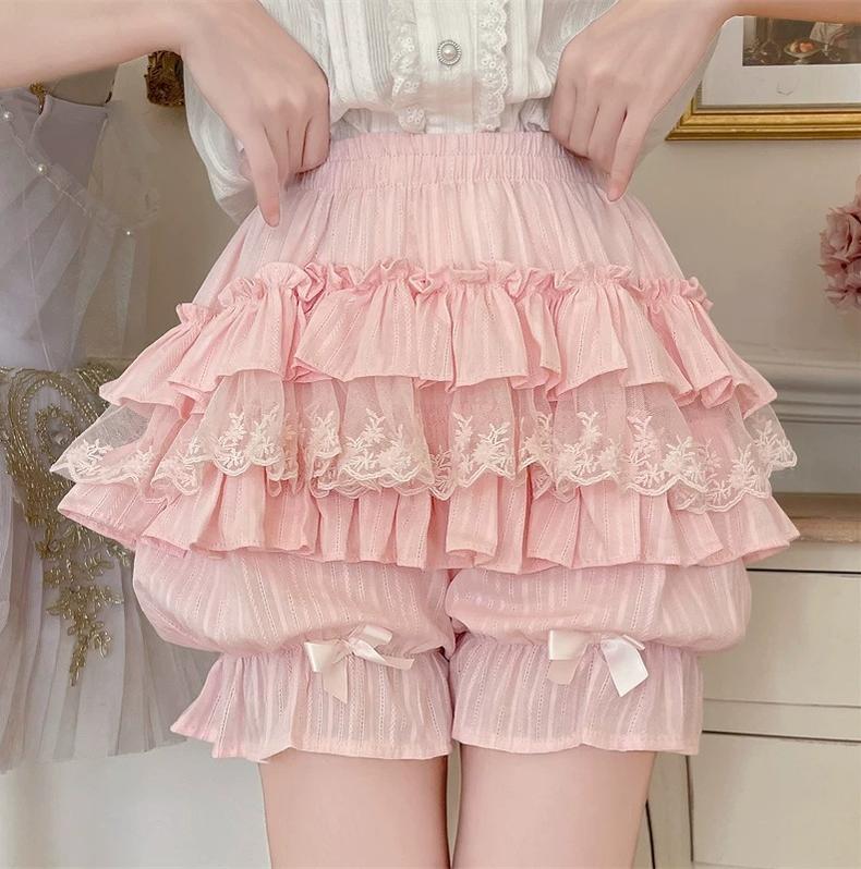Sugar Girl - Sweet Lolita Cotton Bloomers - Ruffles and Bows Hand Accessory