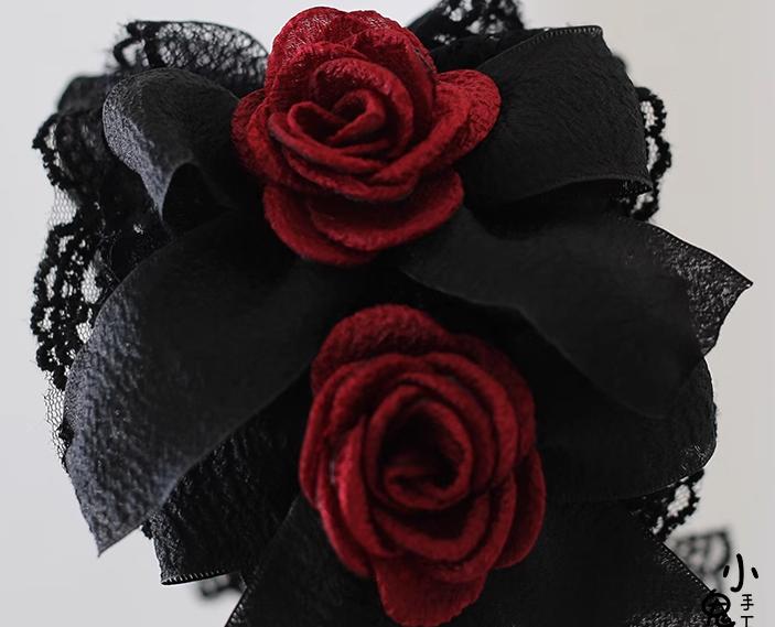Xiaogui - Goth Lolita Headwear Black Lace KC - Headwear