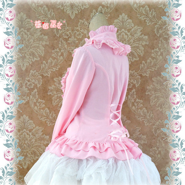 Strawberry Witch - Stand Coallr Silk Retro Lolita - Blouse Innerwear