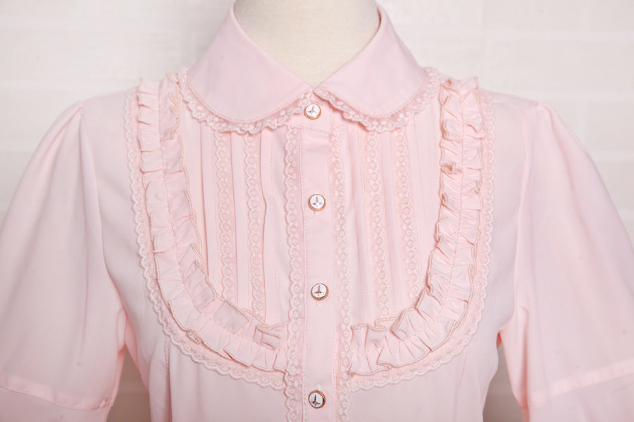 Yilia - Elegant Lamb Sleeve Chiffon Lolita - Blouse Innerwear