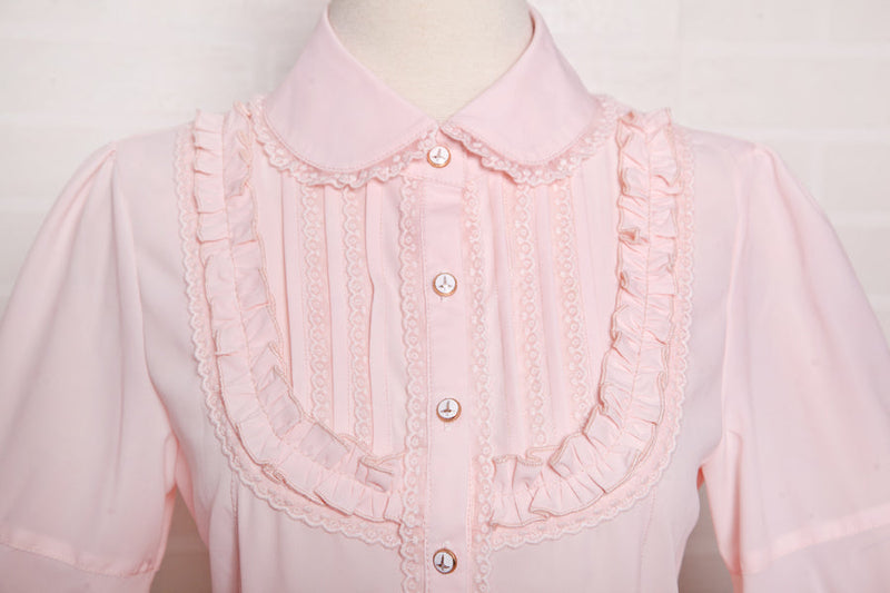 Yilia - Elegant Lamb Sleeve Chiffon Lolita - Blouse Innerwear