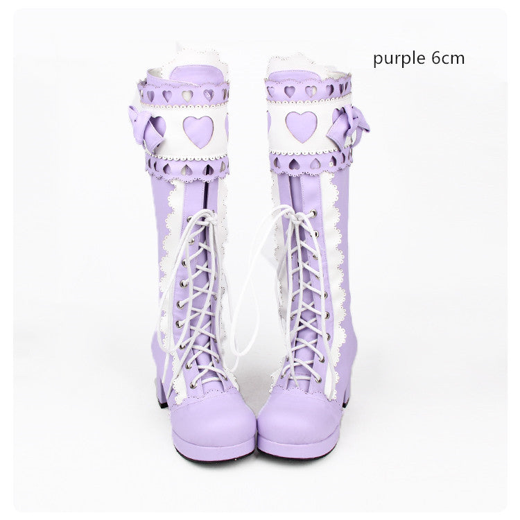 Angelic imprint - Sweet Multicolor Thick Heel Lolita - Boots Shoes