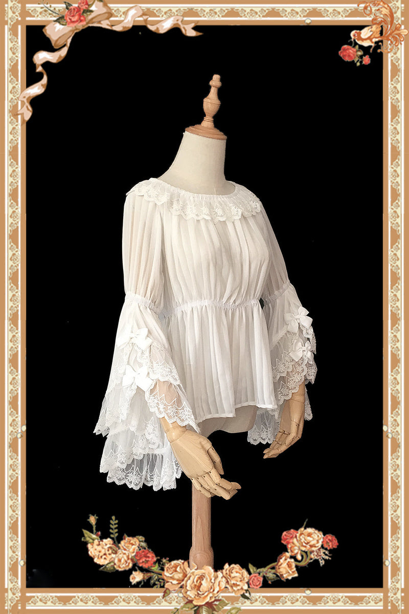 Party in Fairy Tale Town - Princess Sleeves Lolita Blouse One Size White