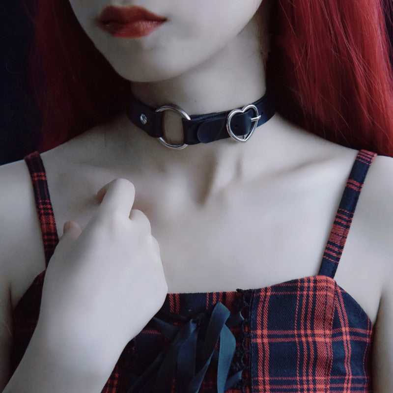 Strange Sugar - Gothic Lolita Cross Leather Choker - Neckwear