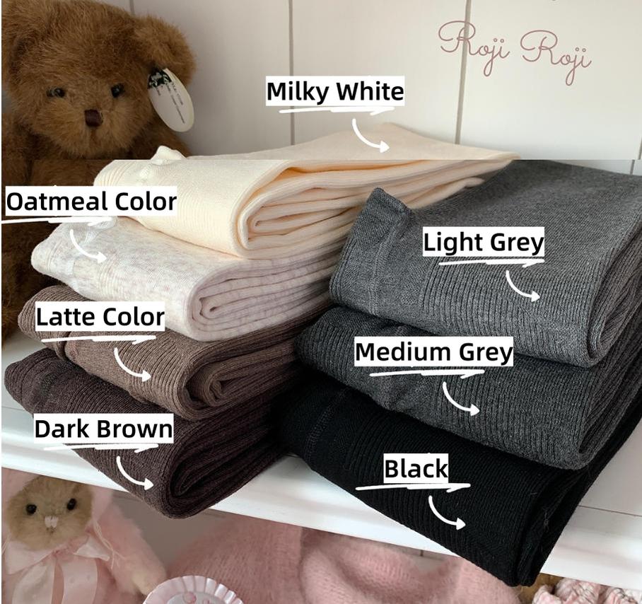 Roji Roji - Kawaii Lolita Fleece-Lined Tights - Multiple Colors Socks