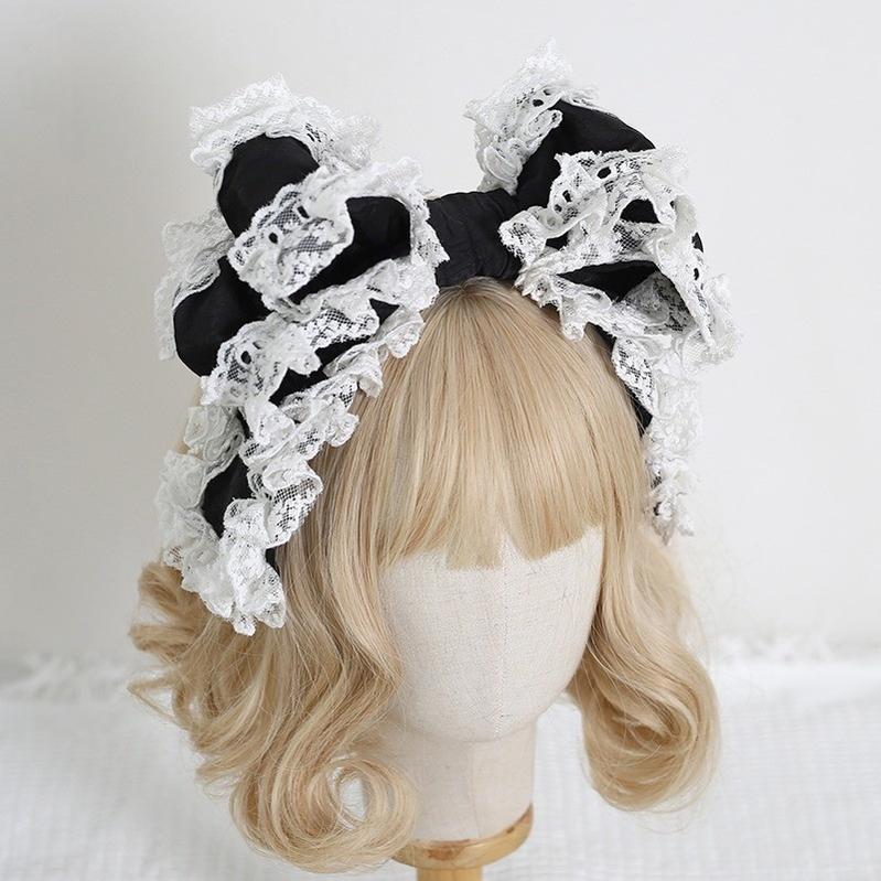 Xiaogui - Sweet Lolita KC with Large Lace Bow - in Multiple Colors Headwear