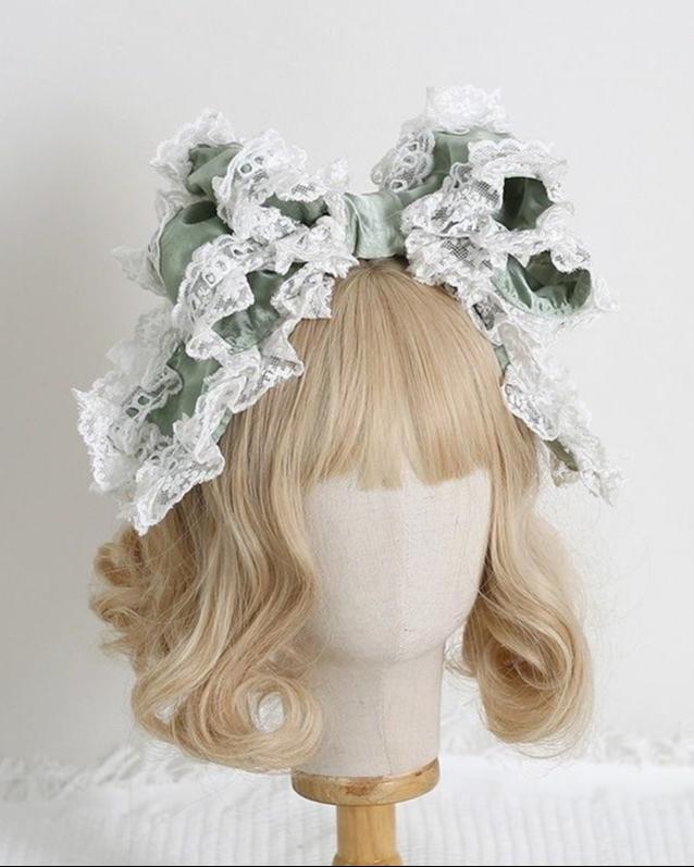 Xiaogui - Sweet Lolita KC with Large Lace Bow - in Multiple Colors Headwear