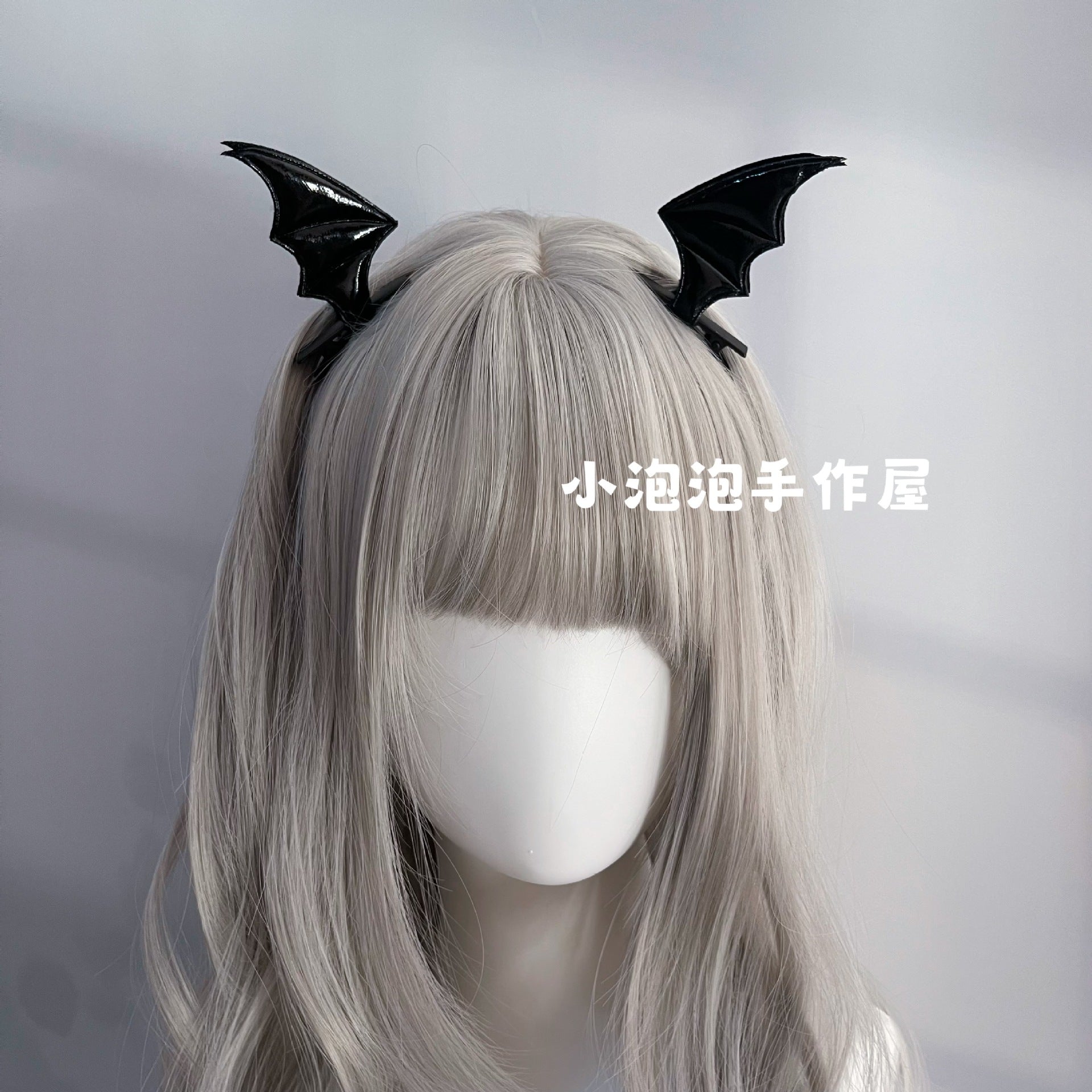 Black Devil Wings Hair Clip Bat Side Clip Bowknot Quirky Halloween Headwear Lolita Gothic Subculture