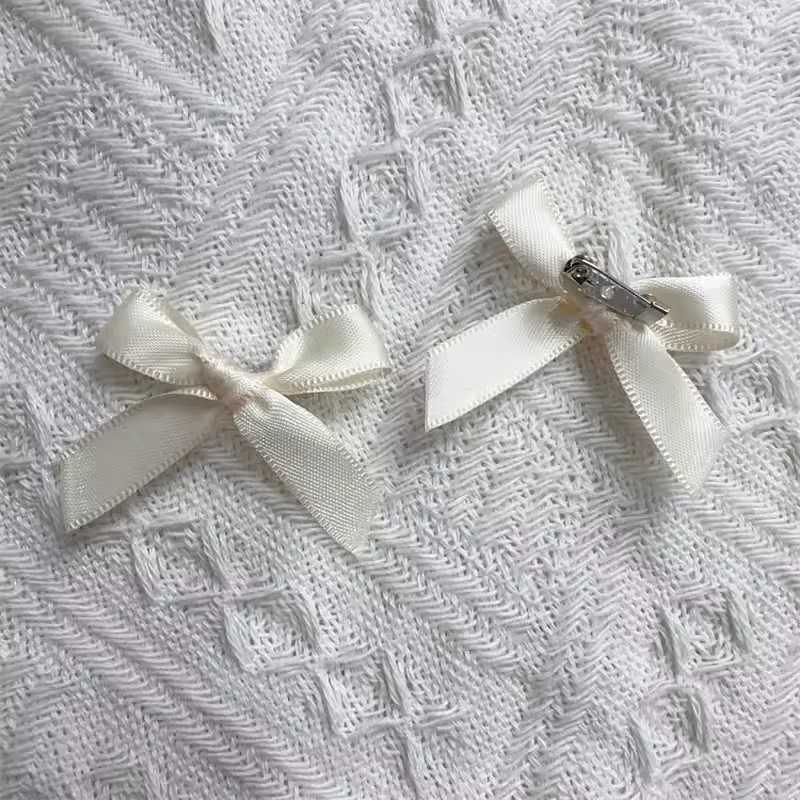 Handmade - Mini 3.5 cm Ribbon Bow - Brooch Set - detail view 9
