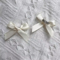 Ivory Mini Bow (Angled) 2 Brooches 3.5cm
