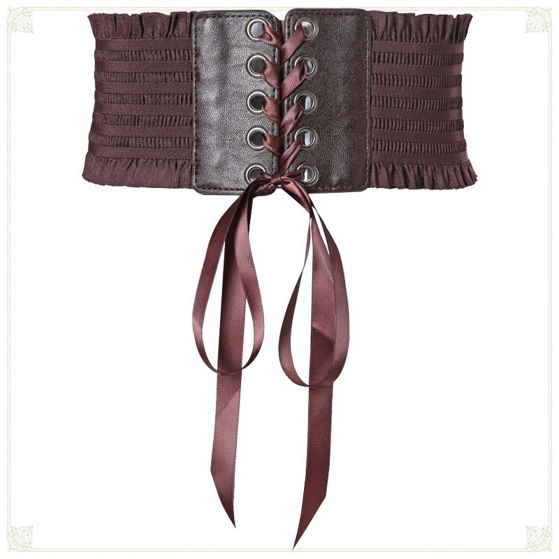 Lolita Lolita Outerwear Lace-Up Waist Punk Gothic Steam Retro Waist Belt Cool Lolita Dress Matching Women Cosplay