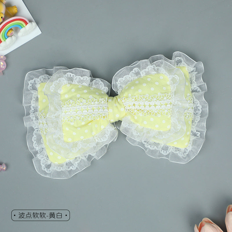 Handmade Lolita Big Bow Hairpin - Lace Comic/Tea Party KC - Lolita Fetch