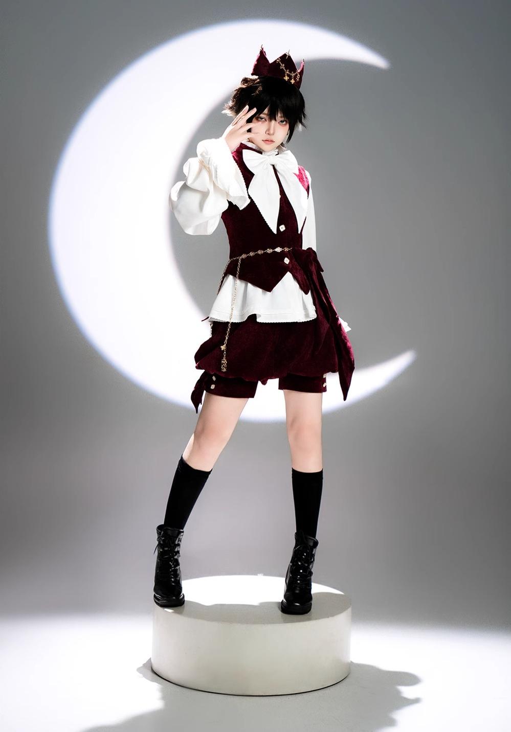 Princess Chronicles - Hunting Rabbit - Vintage Red Ouji Suit With Bunny Ear Hooded Jacket