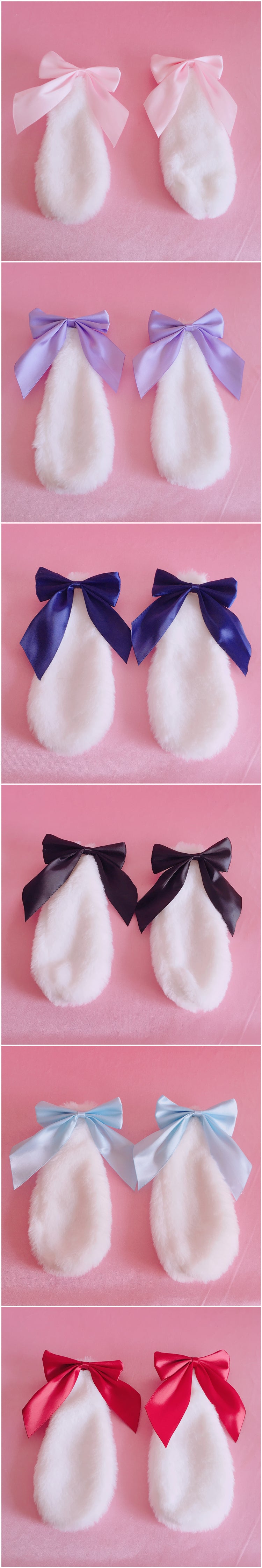Handmade Lolita Bunny Ear Hair Accessories Lop Bunny Hair Clip Soft Girl Bowknot Plush Bunny Ear Lop Bunny Kc Headwear