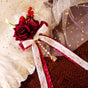 Burgundy Flower Bow Hair Clip