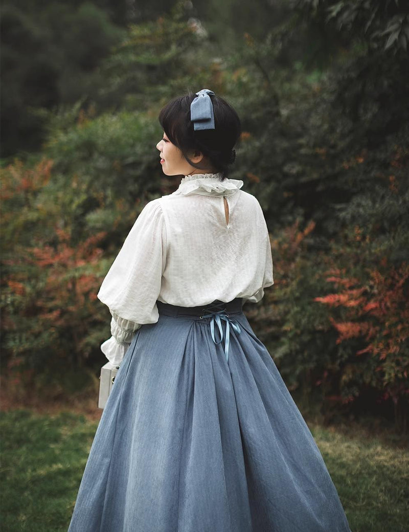 Forest Wardrobe - Misty Forest - Elegant Vintage Fishbone Lolita Long Skirt & Vest