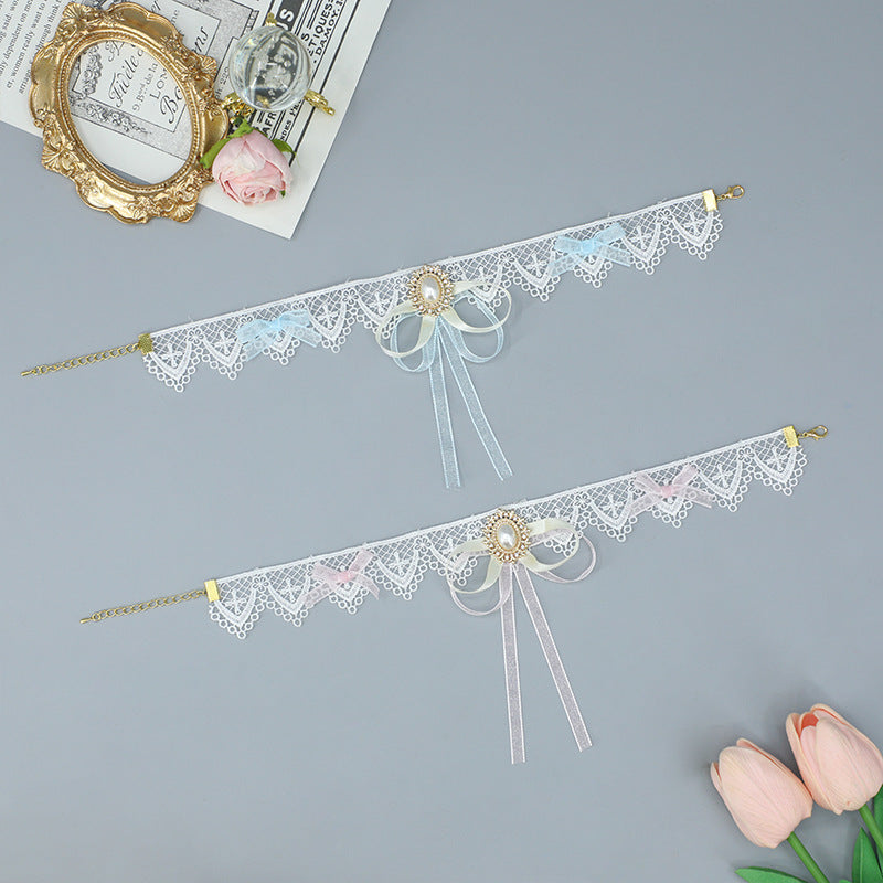 Fairy Lace Flower Choker - Lace-up Sweet Girl Clavicle Chain - Lolita Fetch