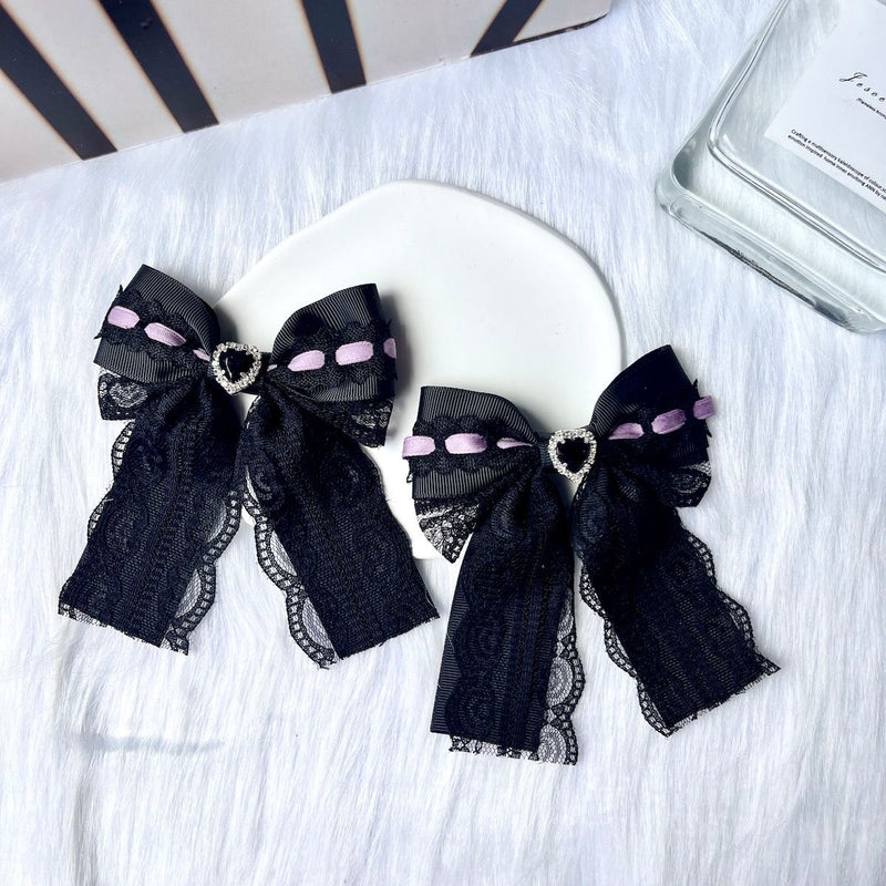 Handmade - Braided Lace Bow - Brooch or Hair Clip - detail view 14
